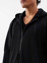 Pleated Two-way Zipper Hooded Sweater Men's Casual High-grade Three-dimensional Profile